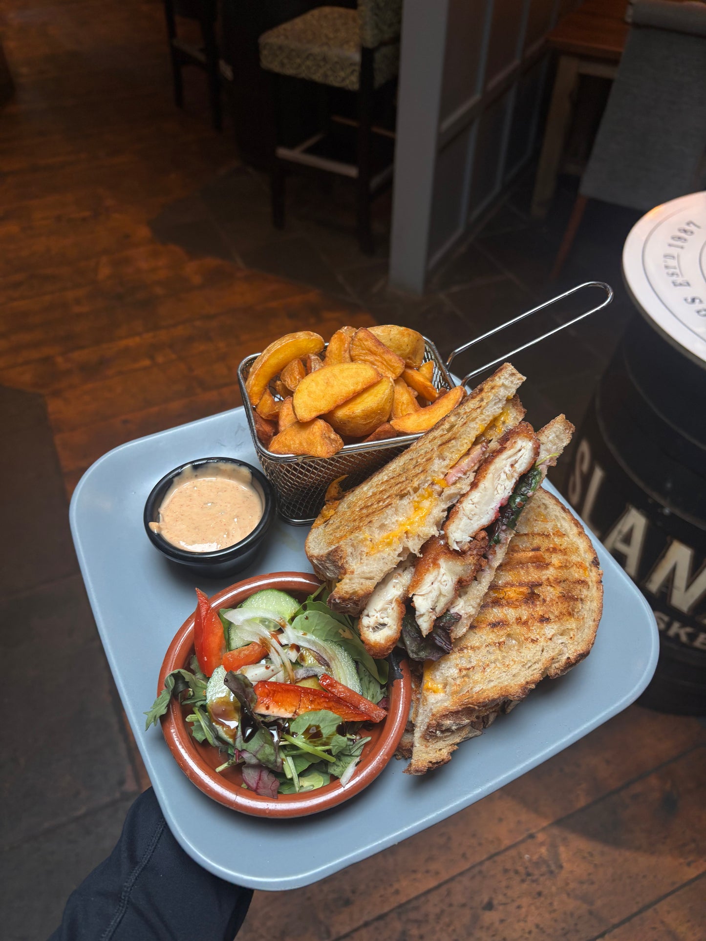 Club sandwich and chips