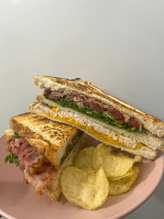 Club sandwich and chips