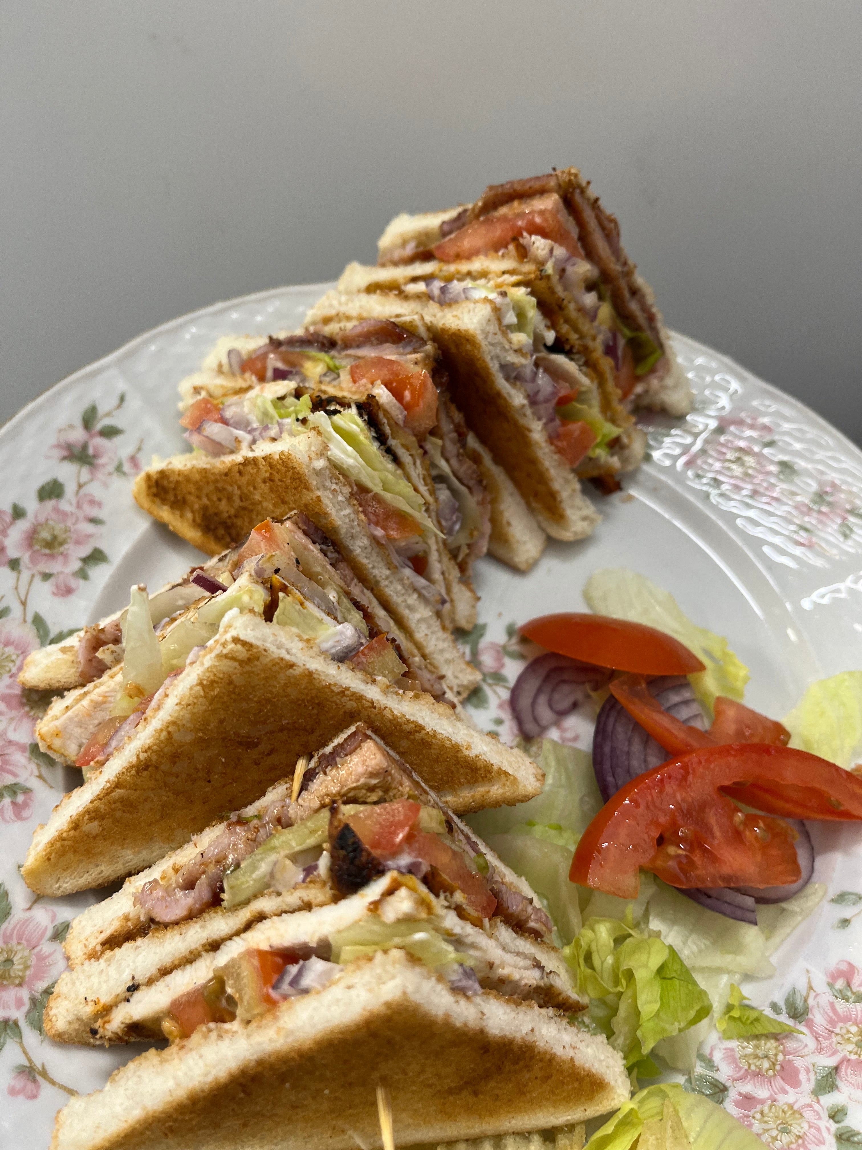 Club sandwich and chips