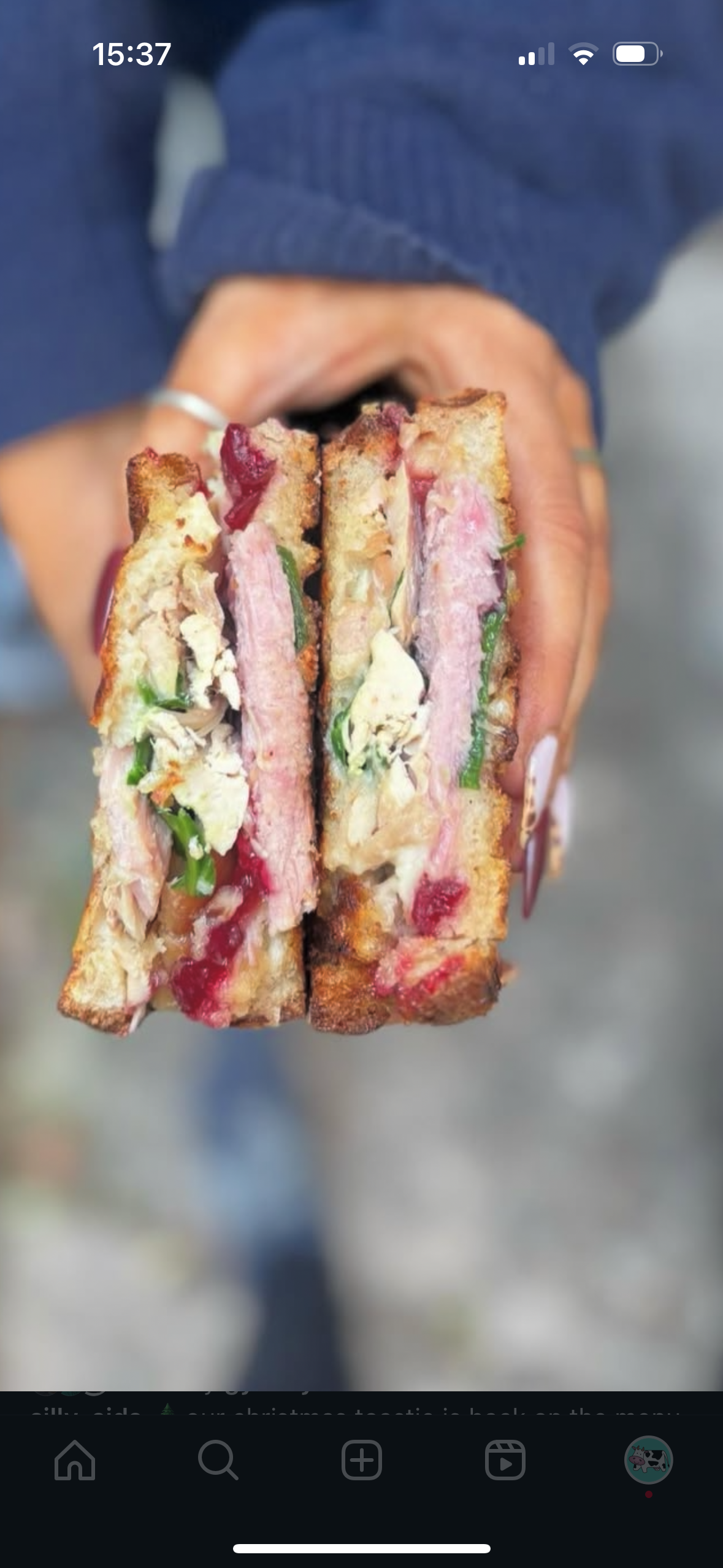 Christmas toastie and chips