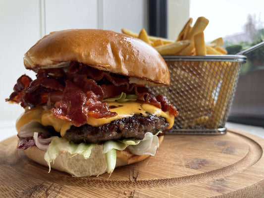 Smash Burger with Chips and Dip